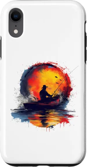 iPhone XR Canoe Fishing Riverside Serenity Case