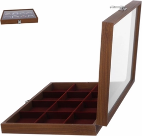 iplusmile Wooden Jewelry Display Tray Bracelet Bangle Organizer with Soft Velvet Lining and Secure Clasp Storage Box for Bracelets Rings and Accessories