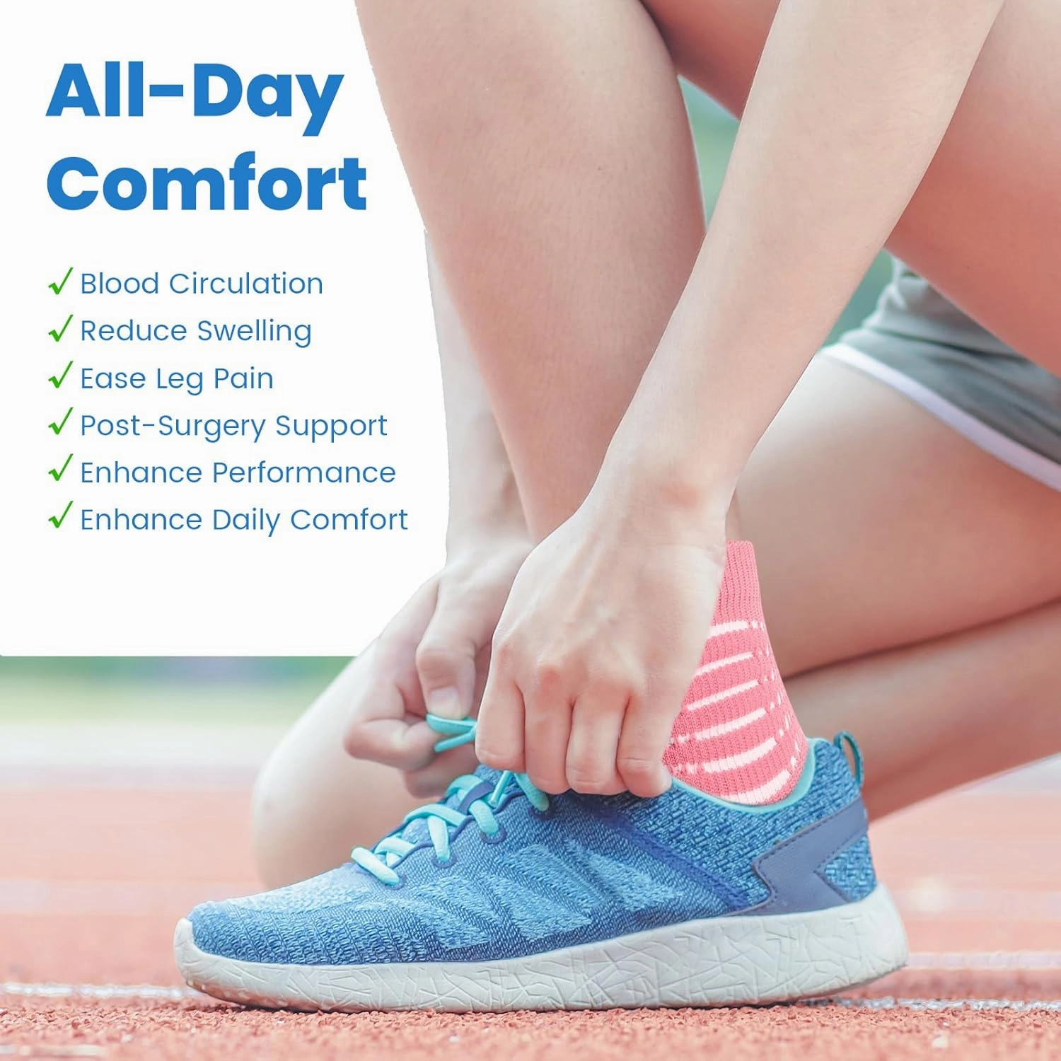 IRAMY Ankle Compression Socks for Women Men Coolmax Moisture Wicking Socks Plantar Fasciitis Relief 3/5 Pairs