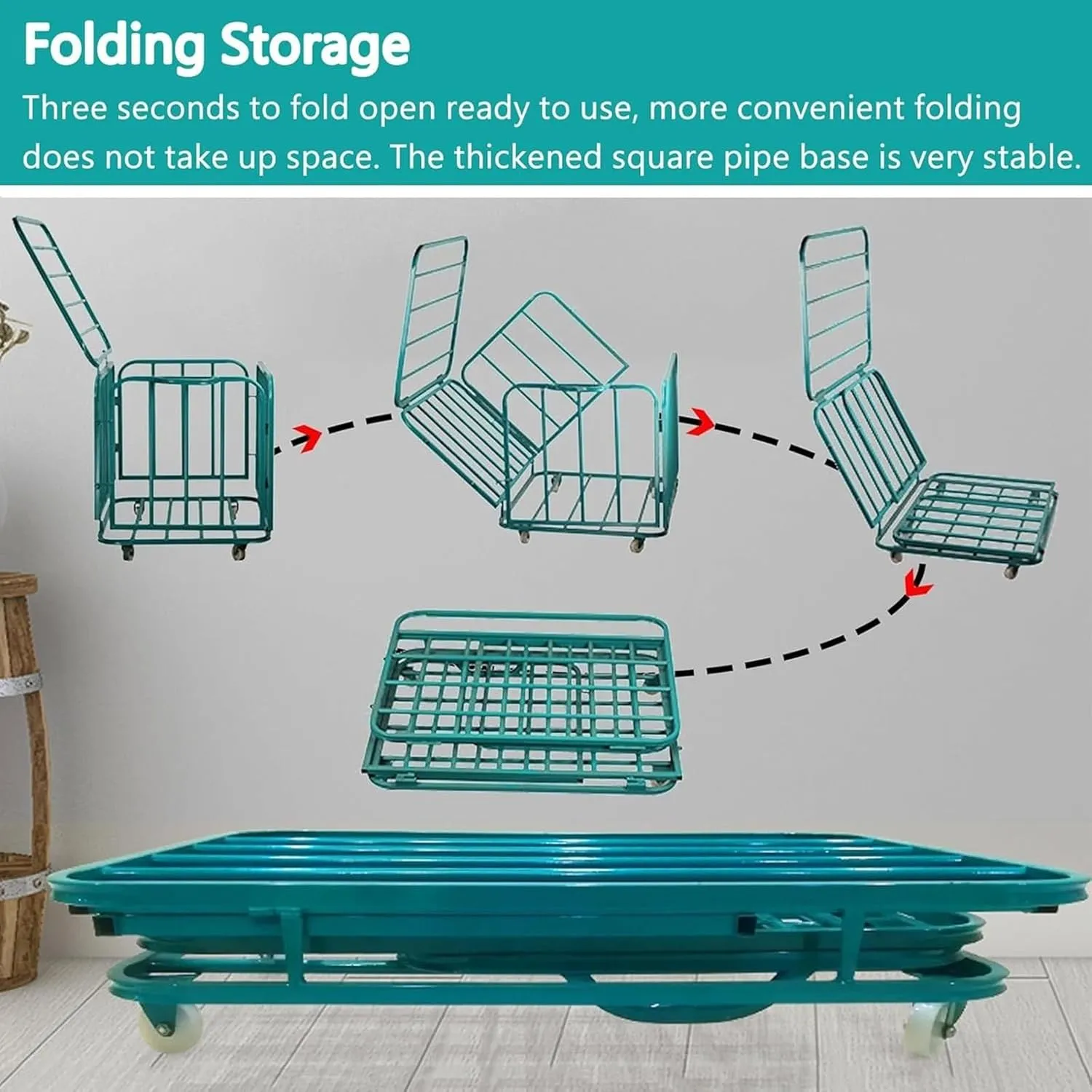 Iron Folding Ball Cage, Storage Room playroom Large Capacity Storage Cart, Storage Rack with Lockable Hinge Cover, for Basketball Football Volleyball
