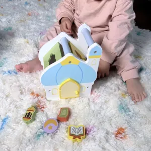 Islamic Symbols Wooden Shape Sorter Toy, Masjid (Mosque), Educational Kids Toys, 18M 