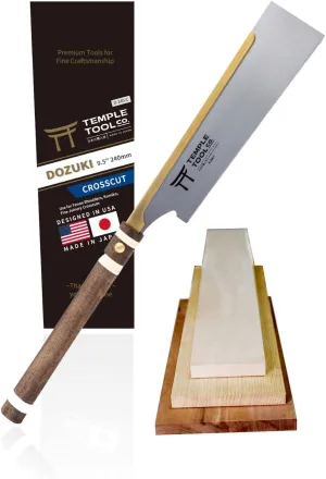 Japanese Pull Saw - Crosscut 9.5 - Hand Saw for Joinery Crosscuts, Kumiko, Tenon Shoulders - Dozuki Wood Saw - Temple Tool Co.