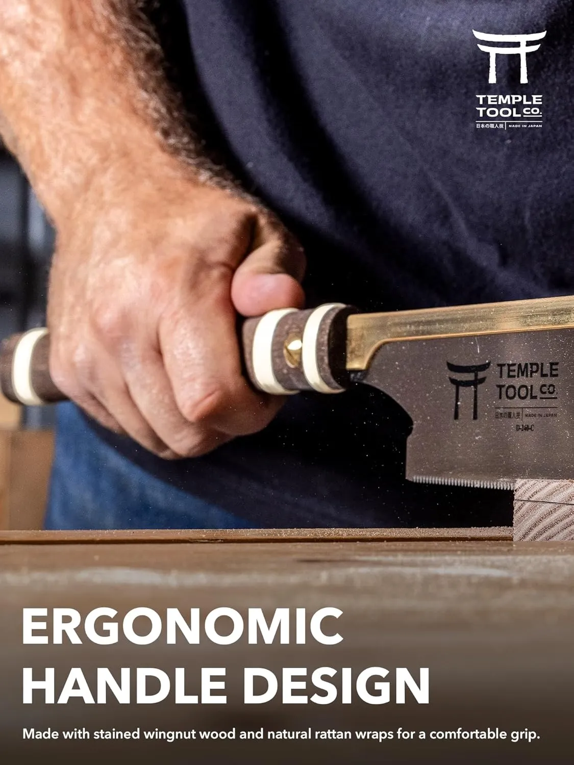Japanese Pull Saw - Crosscut 9.5 - Hand Saw for Joinery Crosscuts, Kumiko, Tenon Shoulders - Dozuki Wood Saw - Temple Tool Co.