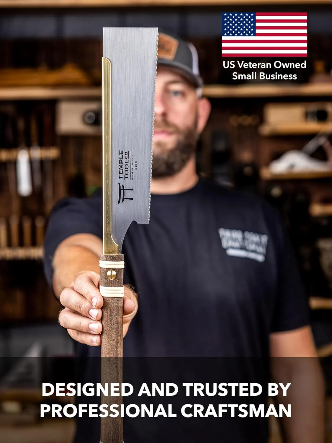 Japanese Pull Saw - Crosscut 9.5 - Hand Saw for Joinery Crosscuts, Kumiko, Tenon Shoulders - Dozuki Wood Saw - Temple Tool Co.