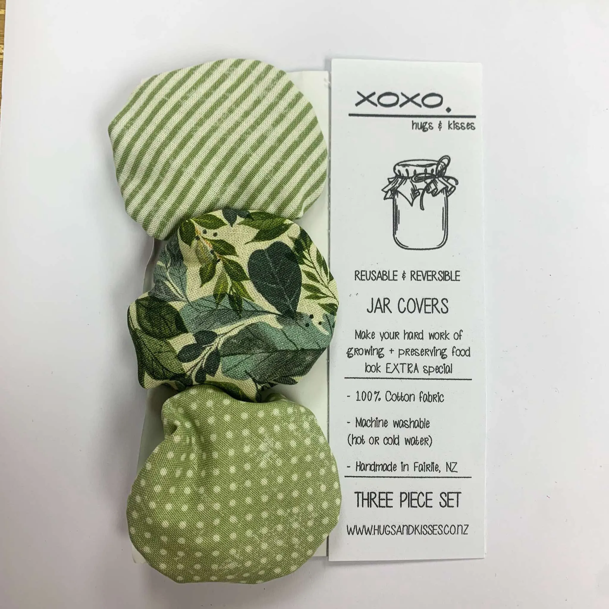Jar Covers - Green Stripe/Green Floral/Green Polka Dot
