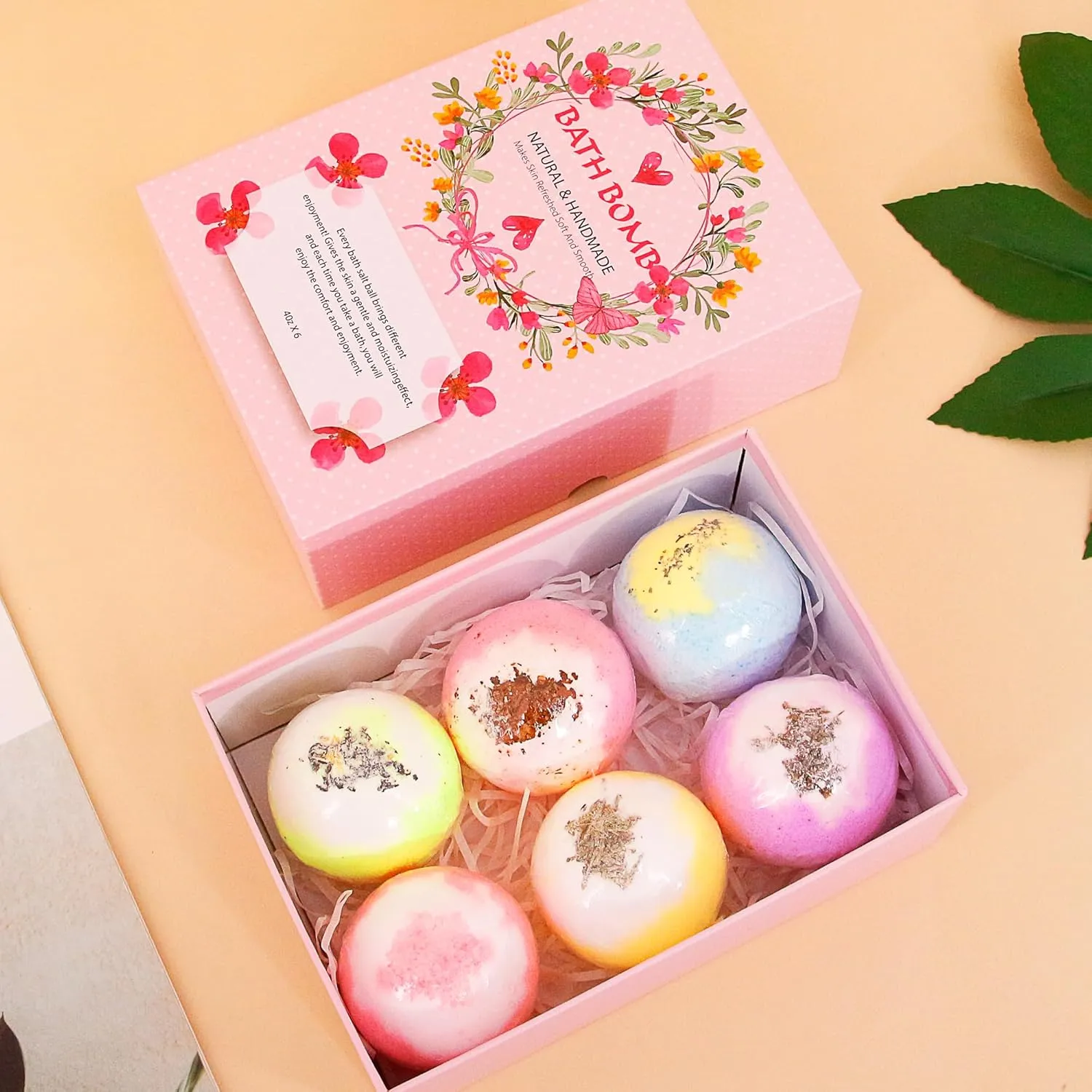 Jascaela Bath Bomb Salt Ball Plant Essential Oil Fragrance Bath Salt Bomb Moisturizing Dry Skin Relaxing Bath Bomb Gift Set