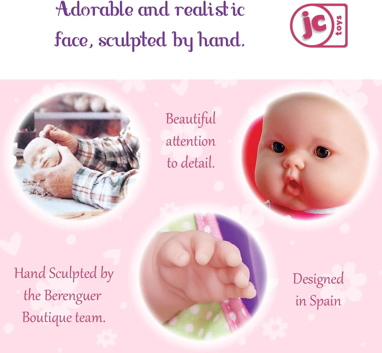 JC Toys - Lots to Love Babies 14" All Vinyl Doll | 4 Piece Bath Time Gift Set | Posable & Waterproof | Ages 2  Pink