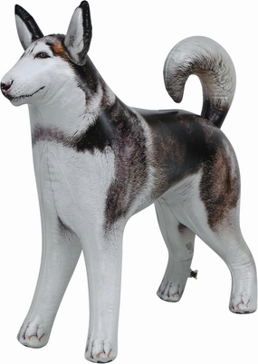 Jet Creations 30" Tall Inflatable Husky Dog Black White Lifelike Blow-Up Animal Figure, Puppy Pet Decor Play Farm Theme Party Pool Birthday VBS Photo Prop, Sport Mascot, Gift for Boys Girls Kids 1pc