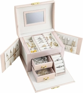 Jewellery Storage Large Capacity Jewelry Box Organizer PU Leather Drawer Jewellery Boxes Velvet Earring Ring Necklace Jewelry Storage Case Jewellery Display Box
