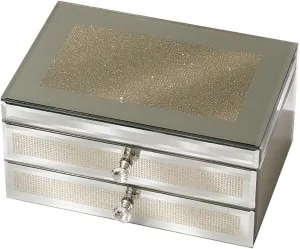 Jewelry Box Glass Jewelry Box with Drawers, Velvet Jewellery Organizer, Earring Rings Necklaces Bracelets Display Case Gift for Women, Girls Jewelry Box Organizer