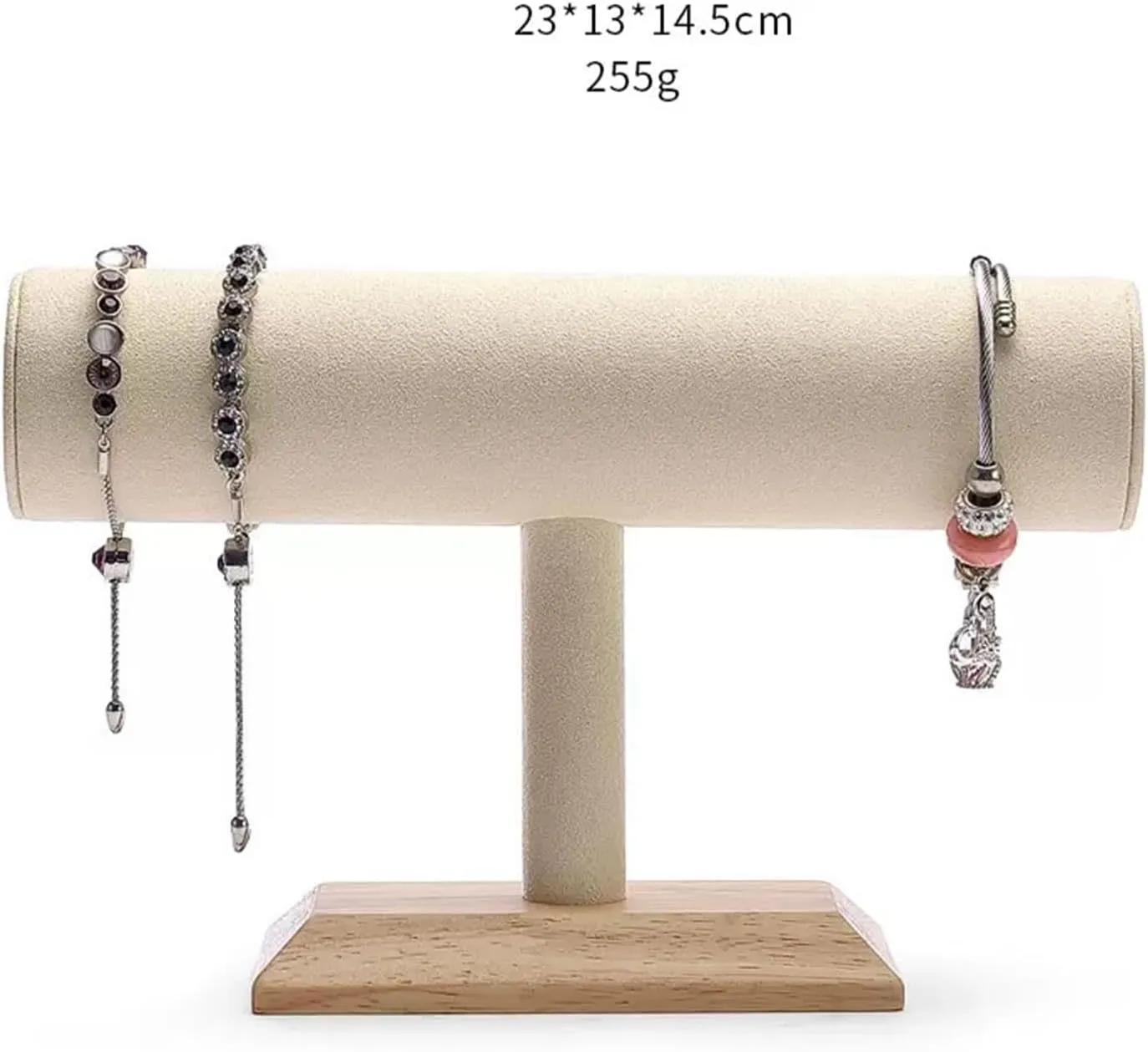 Jewelry Holder T Shape Velvet Jewelry Display Stand Detachable Bracelet Watch Holder Necklace Holder Dresser Storage Jewelry Tower Display Stand(A)