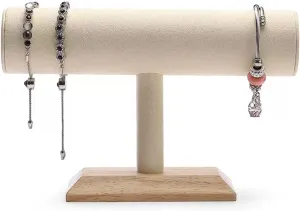Jewelry Holder T Shape Velvet Jewelry Display Stand Detachable Bracelet Watch Holder Necklace Holder Dresser Storage Jewelry Tower Display Stand(A)
