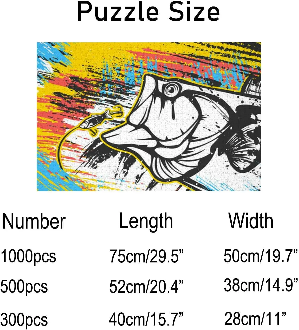 Jigsaw Puzzle for Teens Adults Fishing Fish Puzzle Large Challenge Educational Puzzles Game Toys Gift Boredom Buster Artwork Home Wall Decor