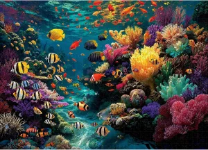 Jigsaw Puzzles for Adults 1000 Pieces - Underwater World Puzzle - Jigsaw Puzzle 1000 Pieces with Letters on Back Hard Challenging Jigsaw Puzzles for Game Nights Gifts for Family and Friend