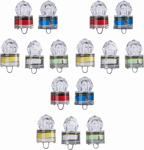 JOJOCY 15 Pack Deep Drop Light LED Diamond Fishing Light Underwater Flashing Strobe LED Fishing Lights Underwater Fishing Lure Light Attractants for Saltwater Freshwater Bass Halibut