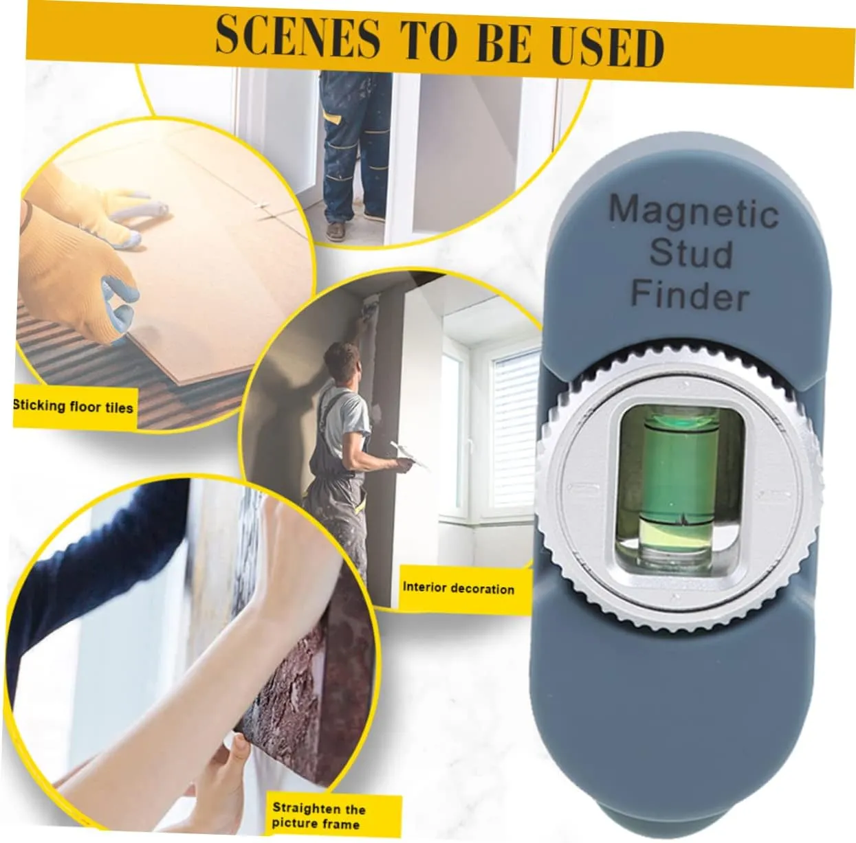 jojofuny Professional Finder Magnetic Screw Detector Portable Lightweight No Batteries Drywall Studs Detection Tool