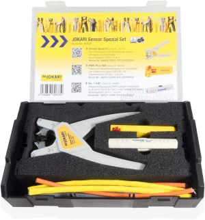 Jokari 3 Piece Cable Processing Set (Wire Stripper Pliers Precision Stripping Tool for Sensor Cables Conductors and Strands Data Cables) 460633