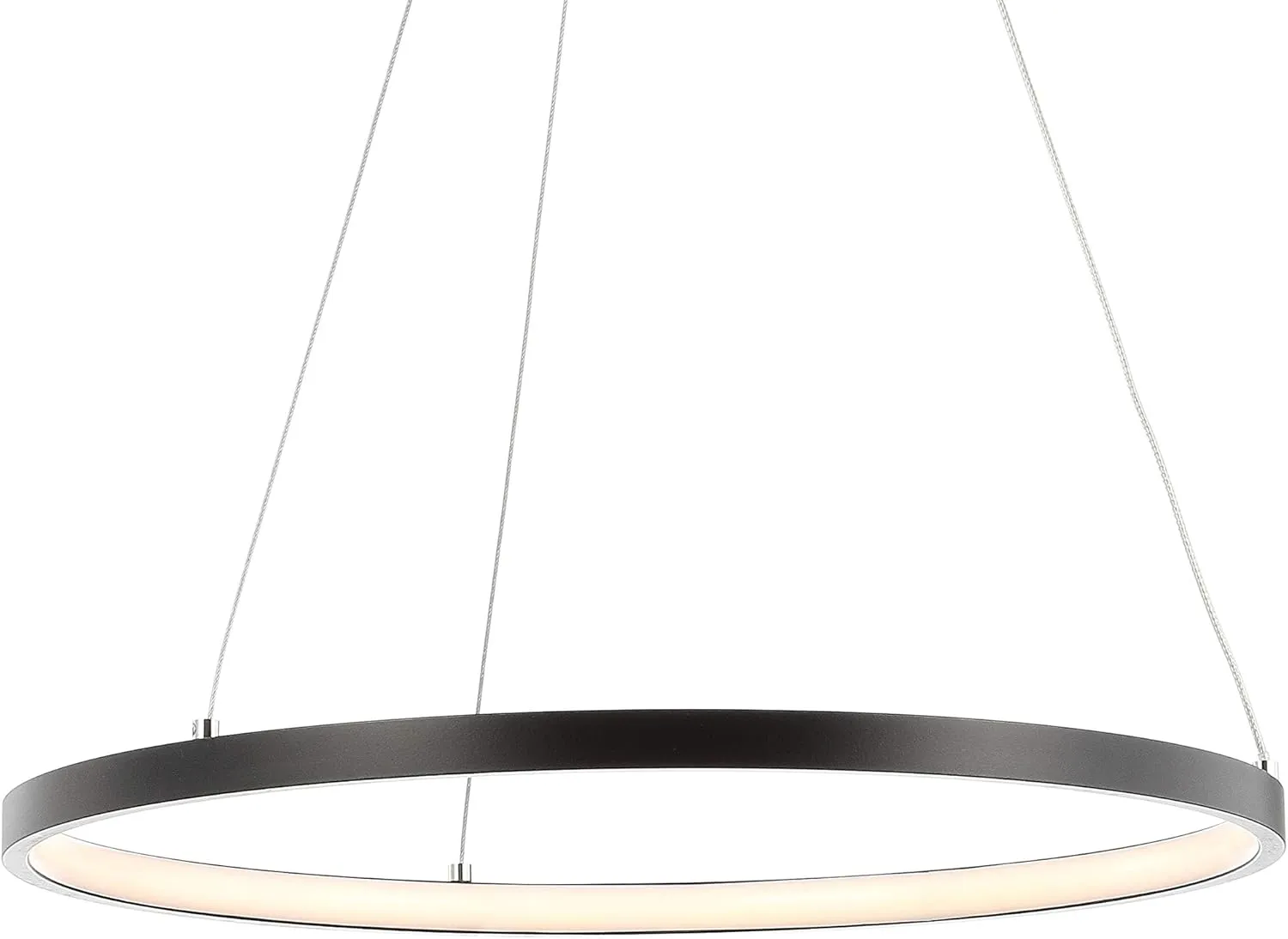 JONATHAN Y JYL7202A Bradley 15.7" Round Integrated LED Metal Pendant Chandelier Modern Contemporary Transitional Dining Room Living Room Kitchen Foyer Bedroom Hallway, Matte Black