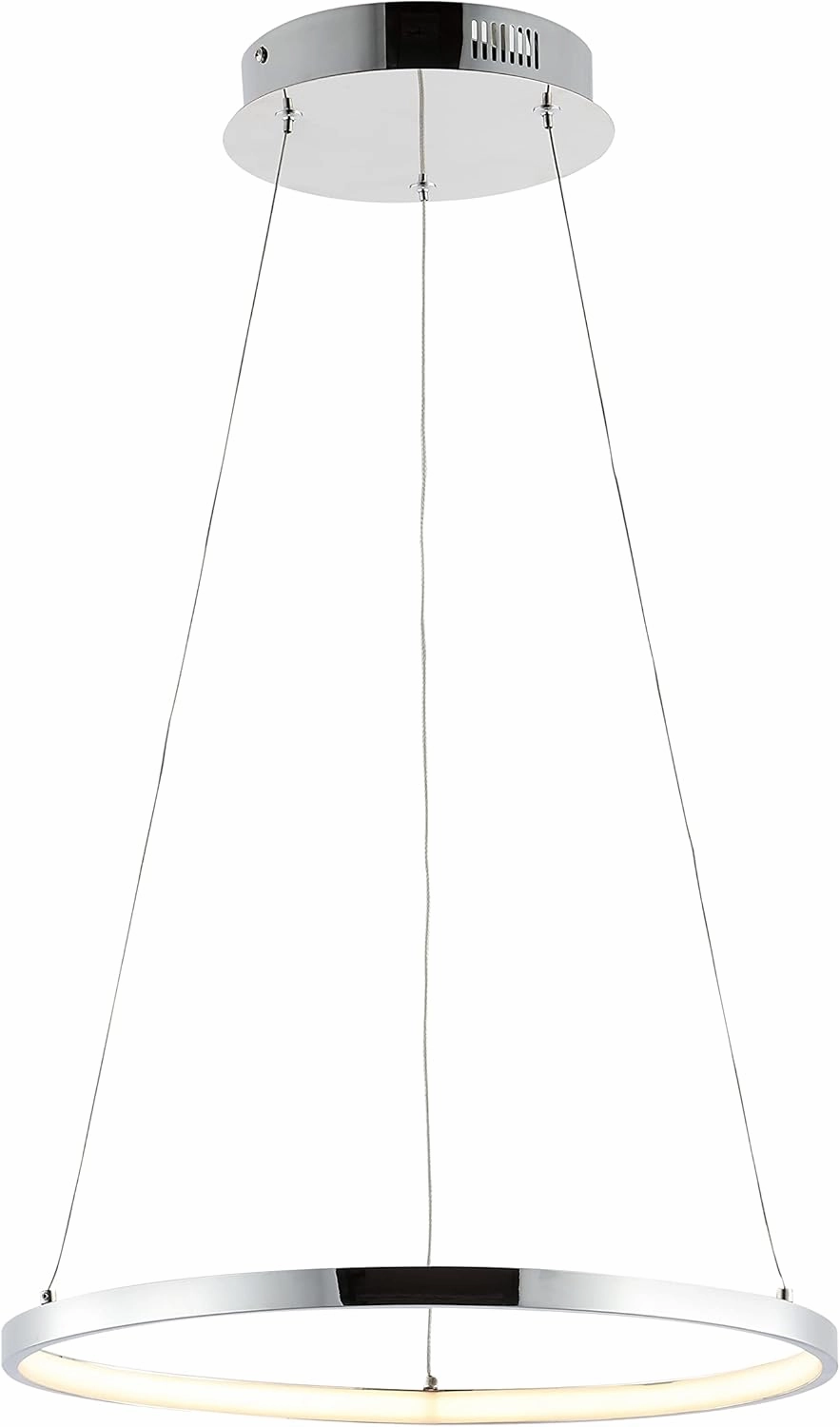 JONATHAN Y JYL7202C Bradley 15.75" 1-Light Modern Contemporary Metal Round Integrated LED Pendant Midcentury Transitional Adjustable Dining Room Living Room Kitchen Island Foyer Bedroom, Chrome