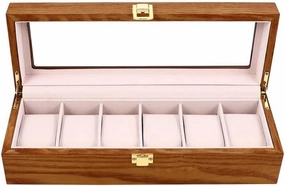 JSEIAJB Wooden Watch Storage Box Practical Watch Case Watch Box Watch Display Box for Store Home Shopping Mall(E)