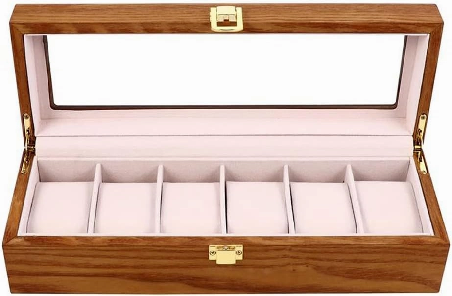 JSEIAJB Wooden Watch Storage Box Practical Watch Case Watch Box Watch Display Box for Store Home Shopping Mall(E)