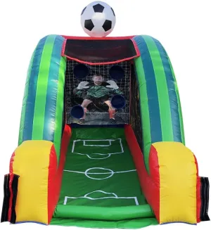 JumpOrange Inflatable Soccer Game (with Blower and Foam Soccer Ball), Kids and Adults, Commercial Grade, Rental Game, Kicking Target Holes, Outdoor Indoor, Party Game, 15oz PVC Vinyl, <90 LBS