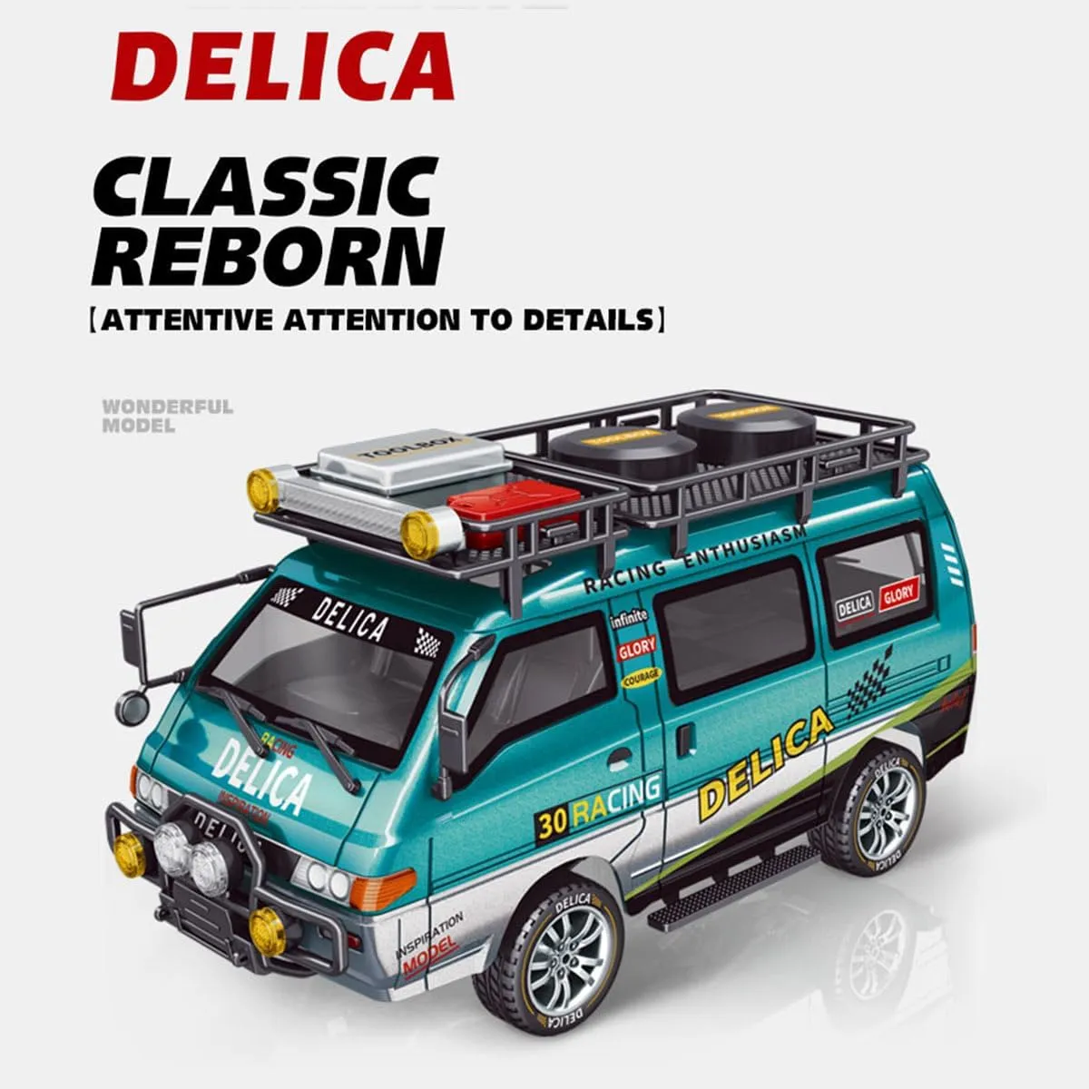 JXC5813A RC Van, 1/24 Scale 2.4G 2WD Full-Proportional Synchronous RC Car Model with Headlights and Adjustable 3 Speed Modes, Great Gift for Intdoor Vehicle Hobbyist (RTR/Green)