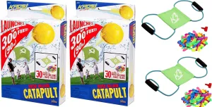 KAOS Water Balloon Launcher Slingshot for Kids with 30 Colored Water Balloons & 1 Filler per Set. Long Range Water Balloon Slingshot. Outdoor Water Toys, Pool & Beach Toys. (2 Sets) 181-2s
