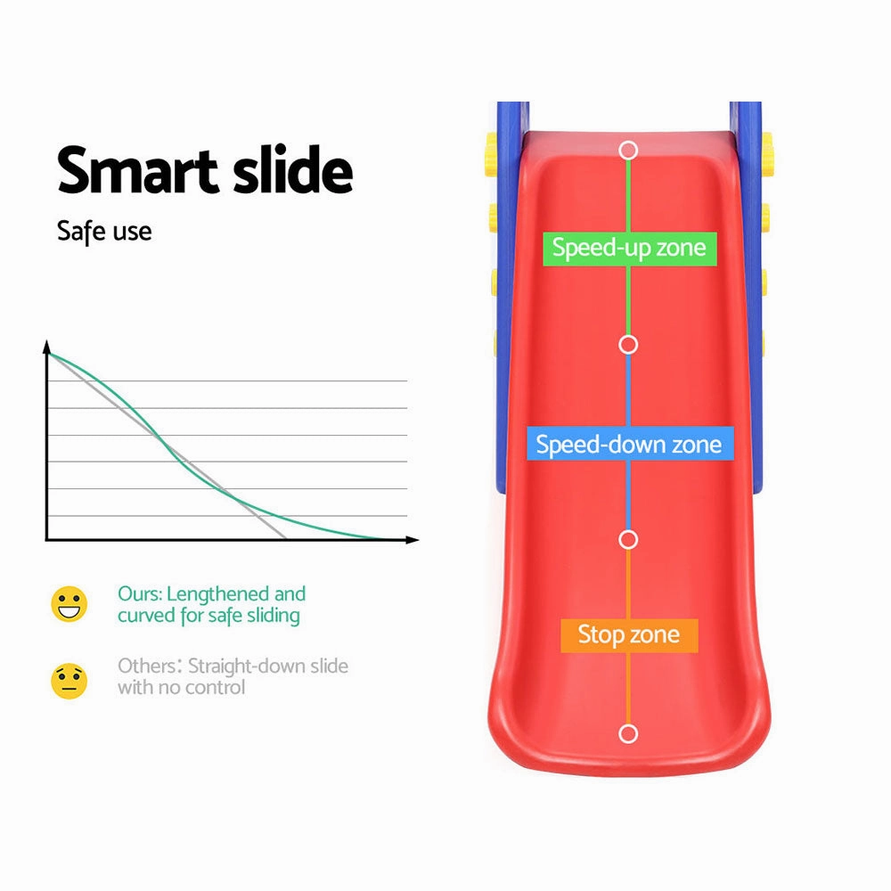 Keezi Kids 3-in-1 Slide Swing with Basketball Hoop Toddler Outdoor Indoor Play