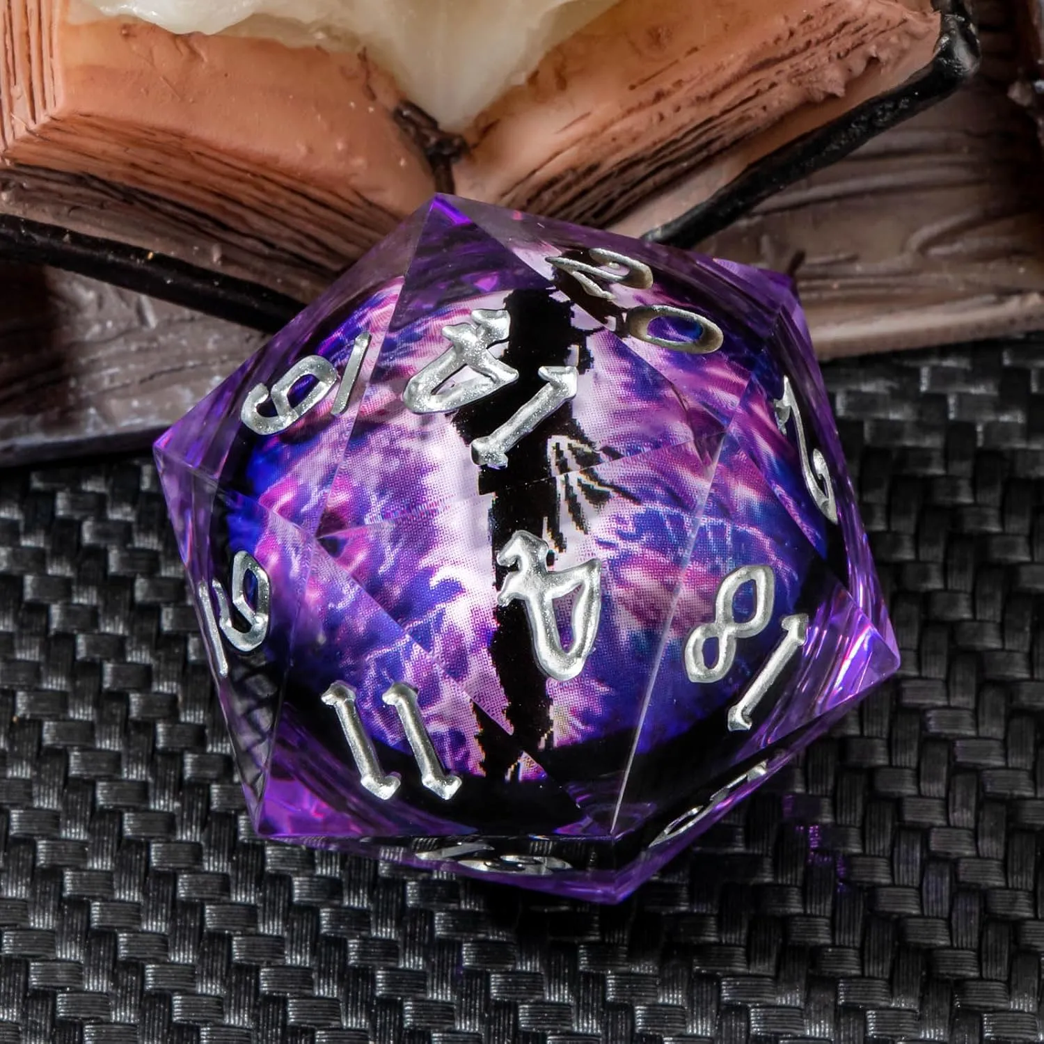KERWELLSI Float Liquid Core Beholder Eye Single 33mm D20 Dice with Gift Box, Resin 20 Sided DND Dice, Colorful Large Polyhedral Role Playing Dice D and D Dice