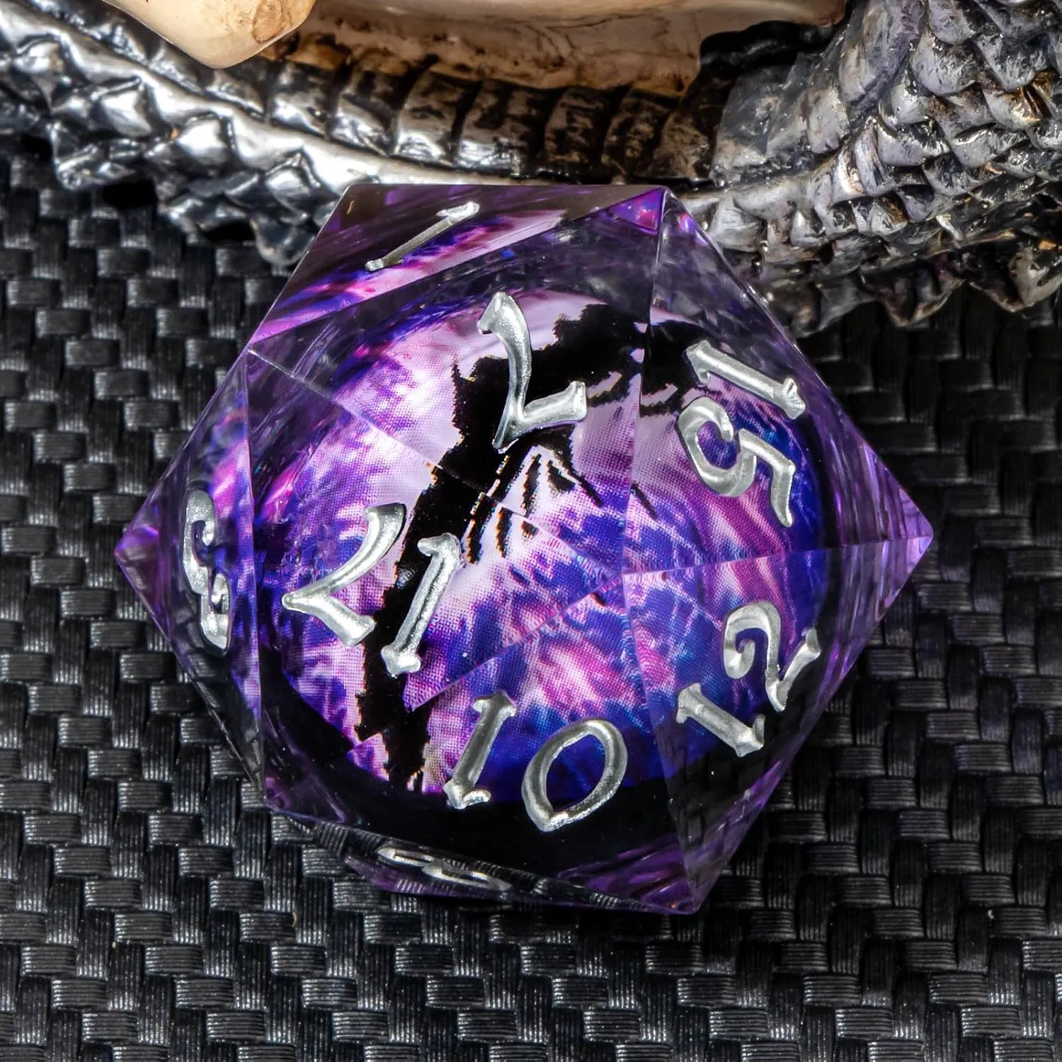 KERWELLSI Float Liquid Core Beholder Eye Single 33mm D20 Dice with Gift Box, Resin 20 Sided DND Dice, Colorful Large Polyhedral Role Playing Dice D and D Dice