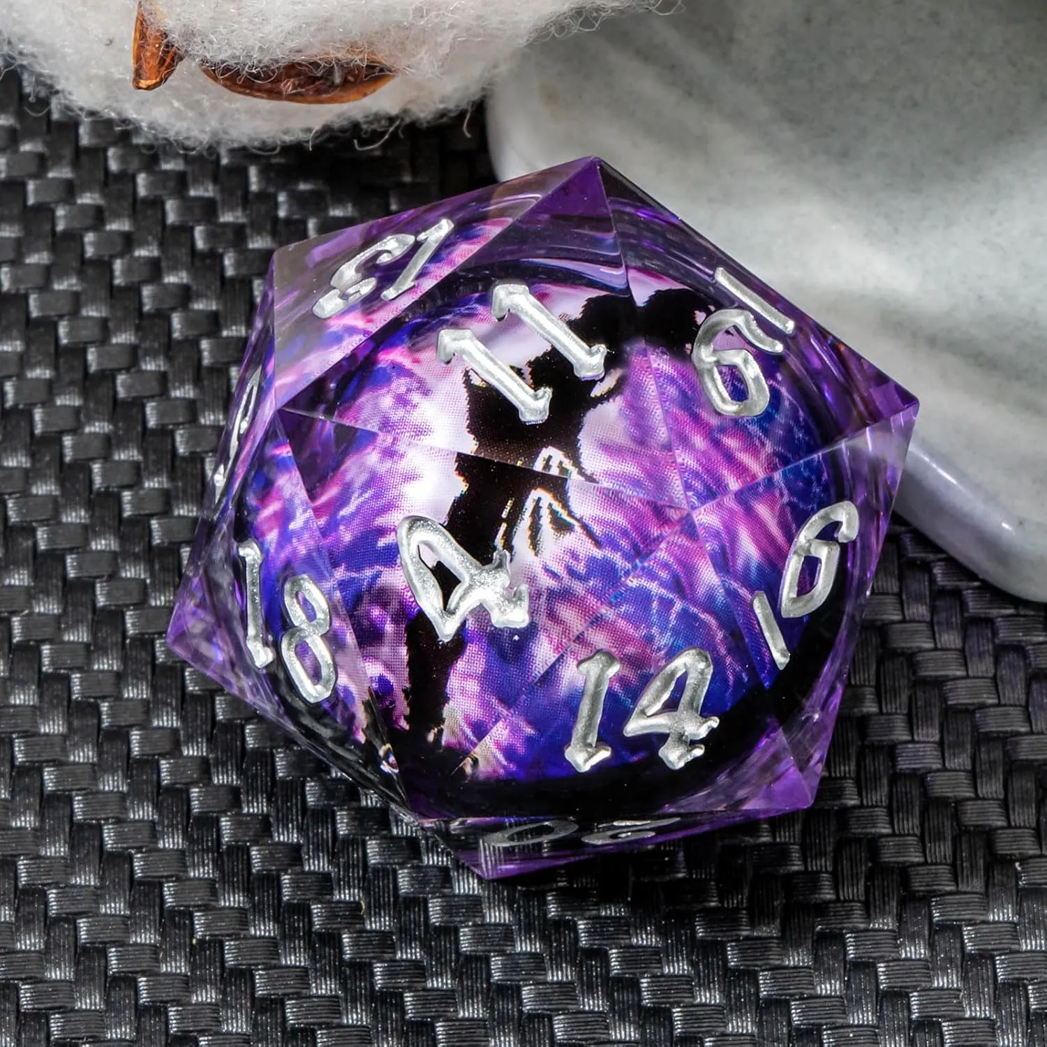 KERWELLSI Float Liquid Core Beholder Eye Single 33mm D20 Dice with Gift Box, Resin 20 Sided DND Dice, Colorful Large Polyhedral Role Playing Dice D and D Dice