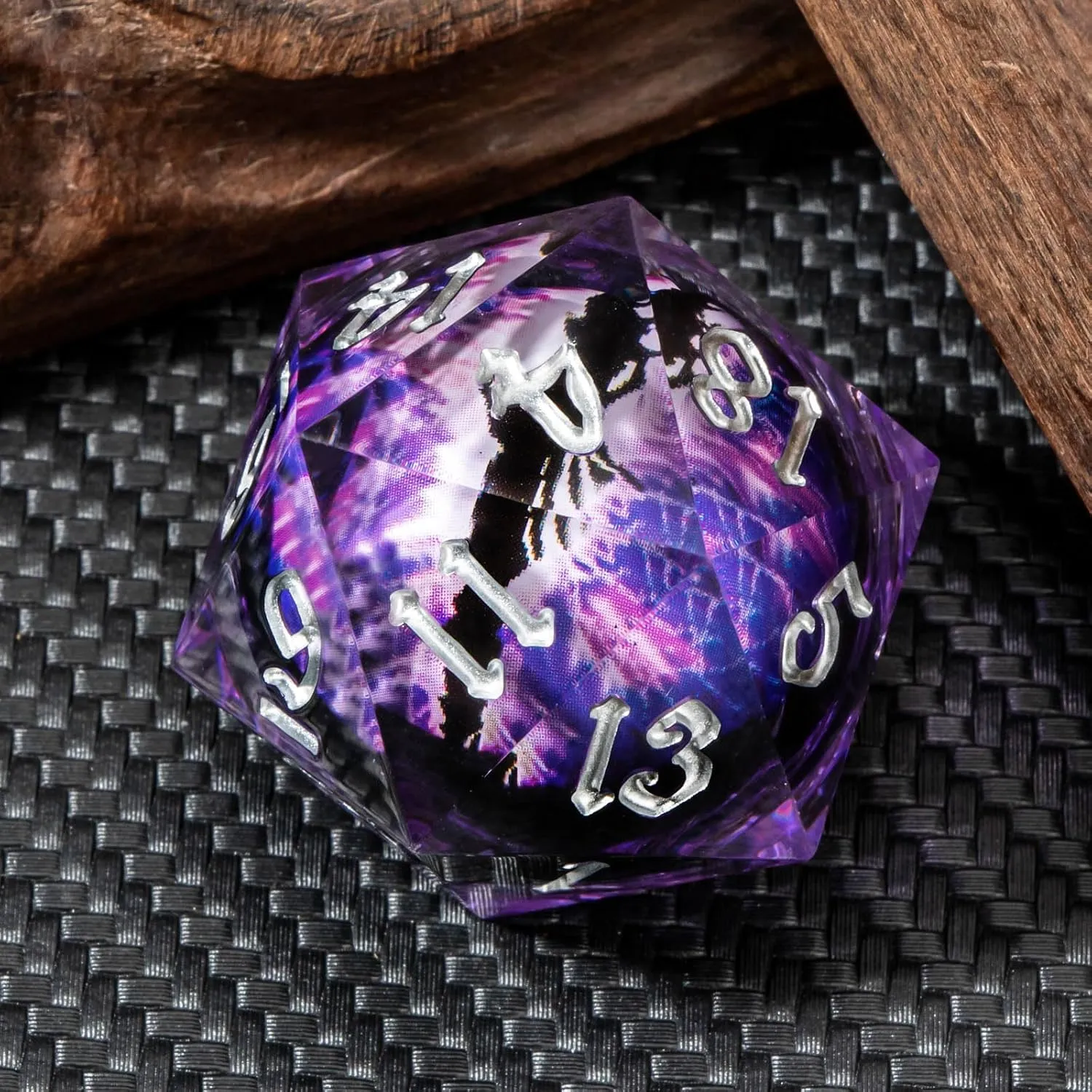 KERWELLSI Float Liquid Core Beholder Eye Single 33mm D20 Dice with Gift Box, Resin 20 Sided DND Dice, Colorful Large Polyhedral Role Playing Dice D and D Dice