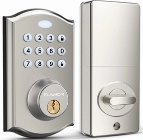 Keyless Entry Door Lock - Electronic Door Lock with Keypad, Smart Deadbolt Lock with Auto Lock, Security Waterproof Smart Lock, Easy to Install, Ideal for Front Door, Home Use, Apartment - ELAMOR M19