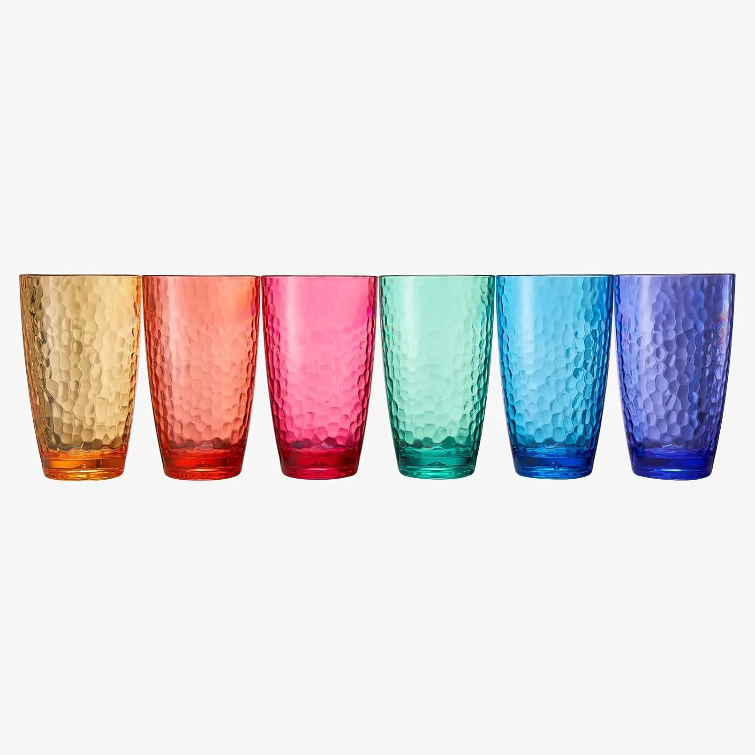 Khen Iceberg Plastic Reusable Drinking Glasses (Set of 6) Restaurant Cups Style 19 oz Acrylic Unbreakable Water Tumbler, Juice, Wine Cups | BPA-Free1 | Top-Rack Dishwasher Safe, Tritan Shatterproof