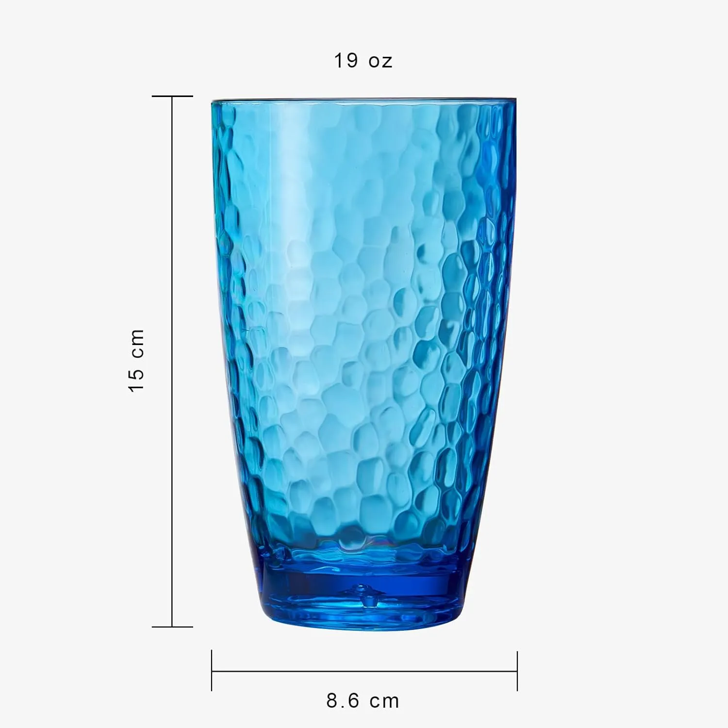 Khen Iceberg Plastic Reusable Drinking Glasses (Set of 6) Restaurant Cups Style 19 oz Acrylic Unbreakable Water Tumbler, Juice, Wine Cups | BPA-Free1 | Top-Rack Dishwasher Safe, Tritan Shatterproof