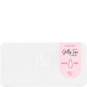 Kiara Sky Gelly Tips | Soak Off Soft Gel Nail Extensions | 500 pieces - 10 Sizes | Stiletto Short