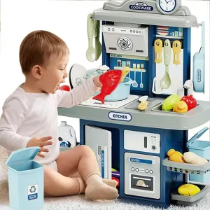 Kids Kitchen Playset for Toddlers, Cocina de Juguete para Niña Interactive Pretend Play Kitchen Set with Realistic Lights and Sounds, Small&Mini Play Kitchen Set, for Boys Girls