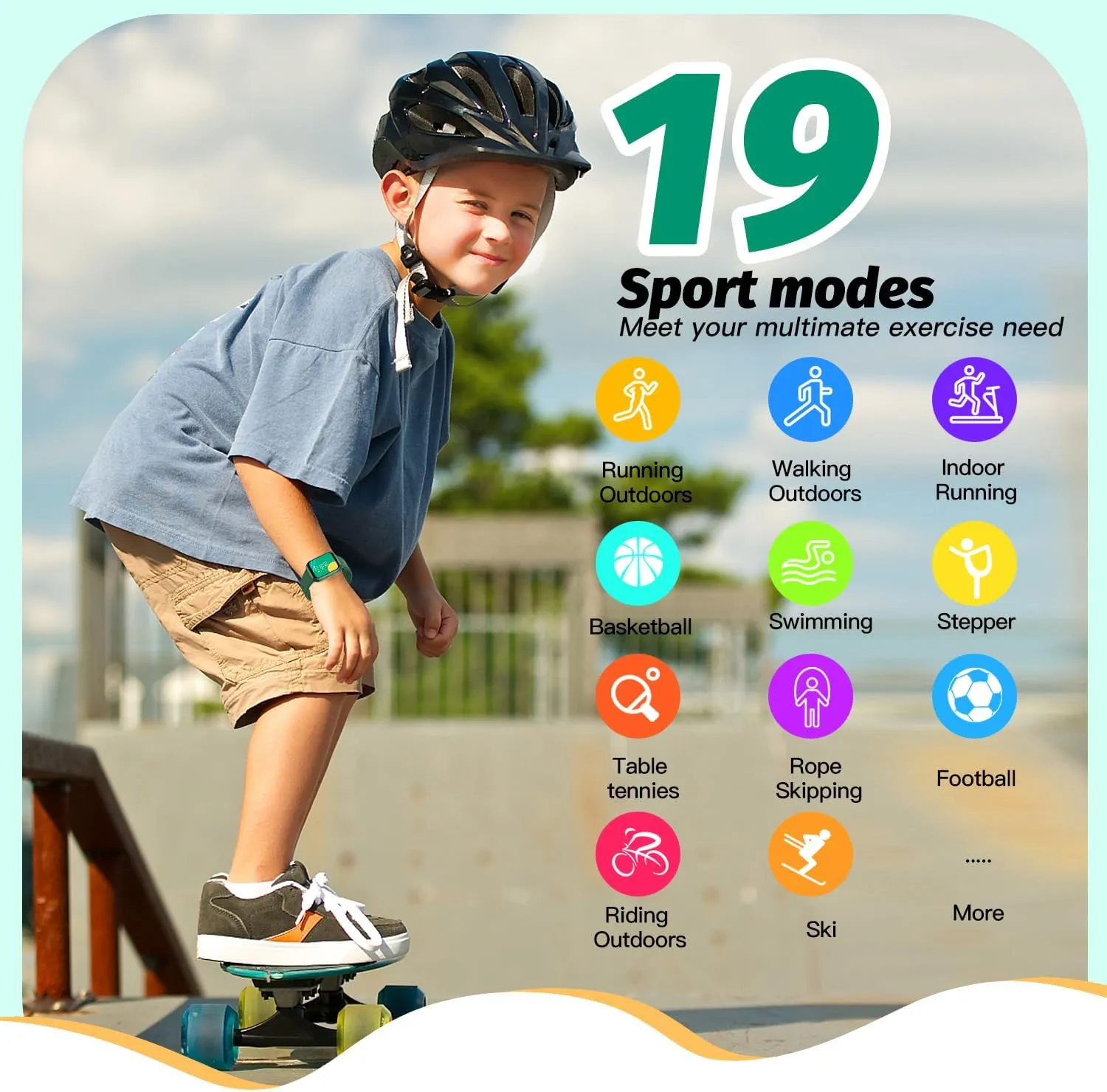 Kids Smart Watch for Girls,IP68 Waterproof Kids Fitness Tracker Watch with 1.5 Inch DIY Face,Heart Rate Sleep Monitor,19 Sport Modes,Calories Counter,Alarm Clock,Great Gifts for Children 6 (Green)