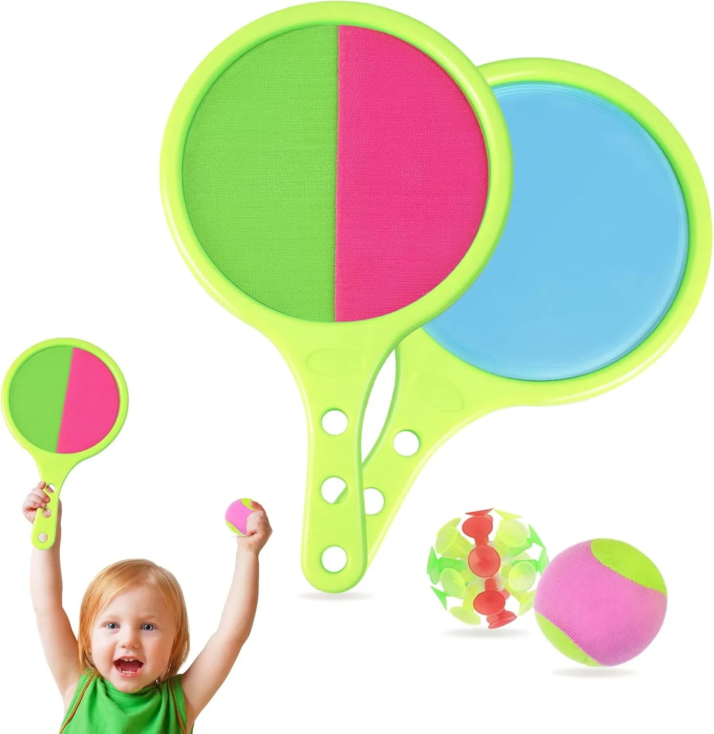 Kids Toys Toss and Catch Ball: Outdoor Games Ball and Catch for Yard Playground and Beach - Outside Activities for Kids Age 3 