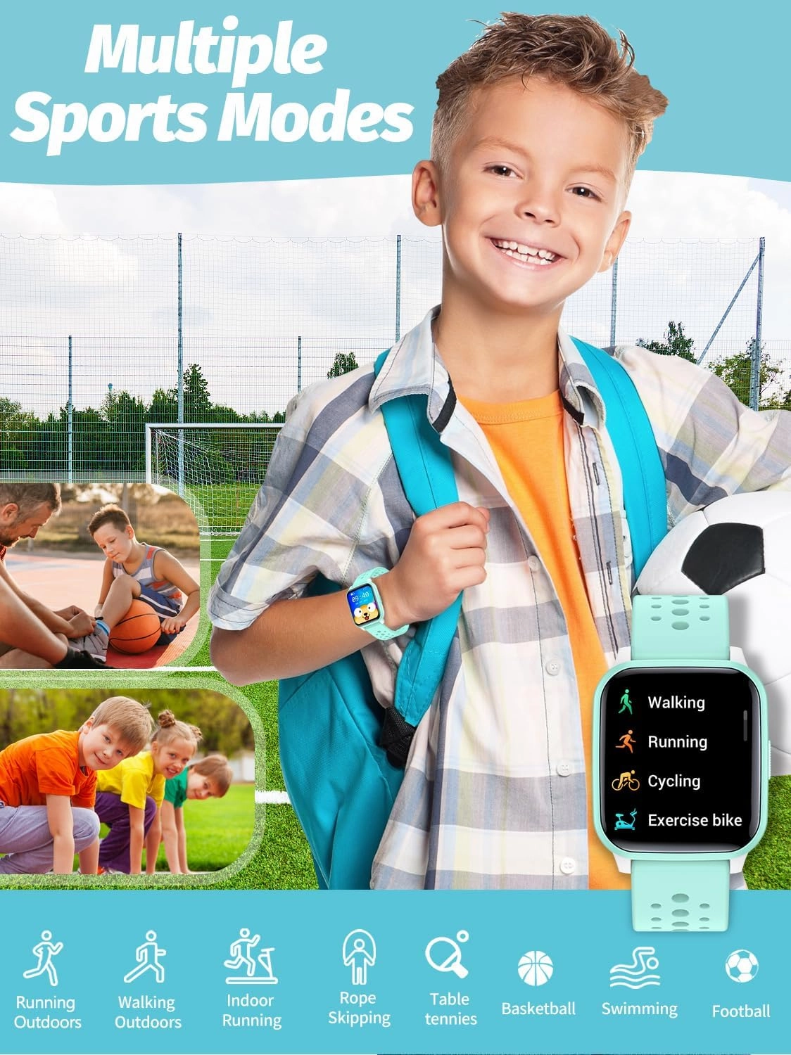 Kids Smart Watch Girls Boys, SmartWatch for Kids Smart Watch Gifts for 4-16 Years Old with Sleep Mode 19 Sports Mode Pedometer Birthday Gift for Boys Girls