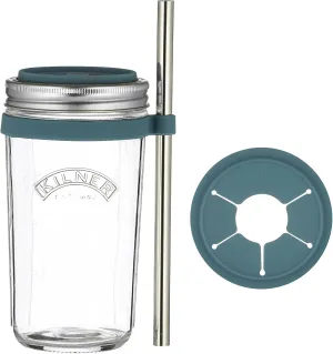 Kilner Glass Smoothie Making Set With Reusable Stainless Steel Straw
