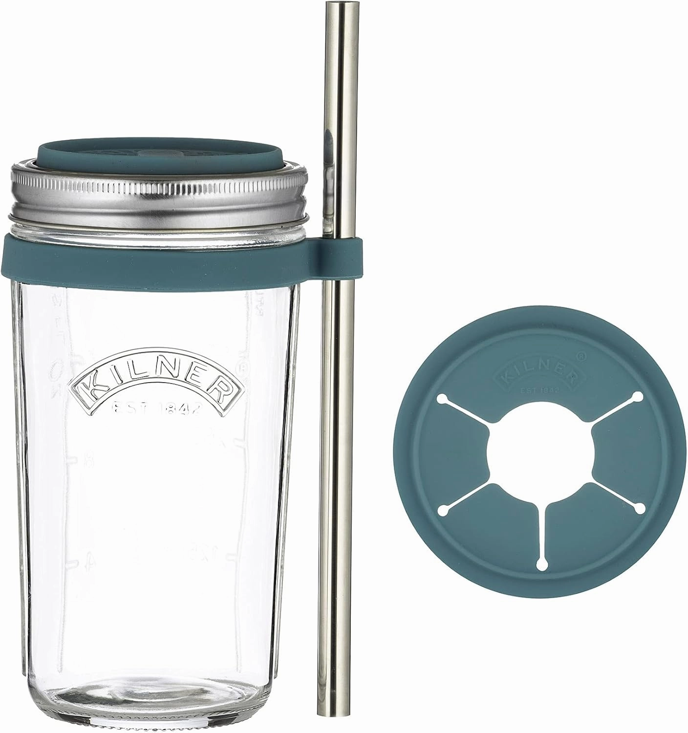 Kilner Glass Smoothie Making Set With Reusable Stainless Steel Straw
