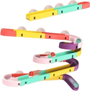 Kisangel 1set Assembled Marble Run Track Toy for Toddlers Rolling Building Kit Interactive Bath Toy for Early Education Develops Fine Motor Skills and Hand-Eye Coordination Birthday Boy