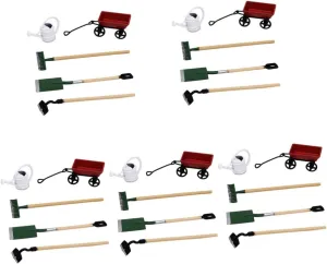 Kisangel 3 Sets Mini Gardening Tool Miniature House Garden Decor Accessories for Creative and Chic Dollhouse Gardening Tools for Fairy Garden Projects