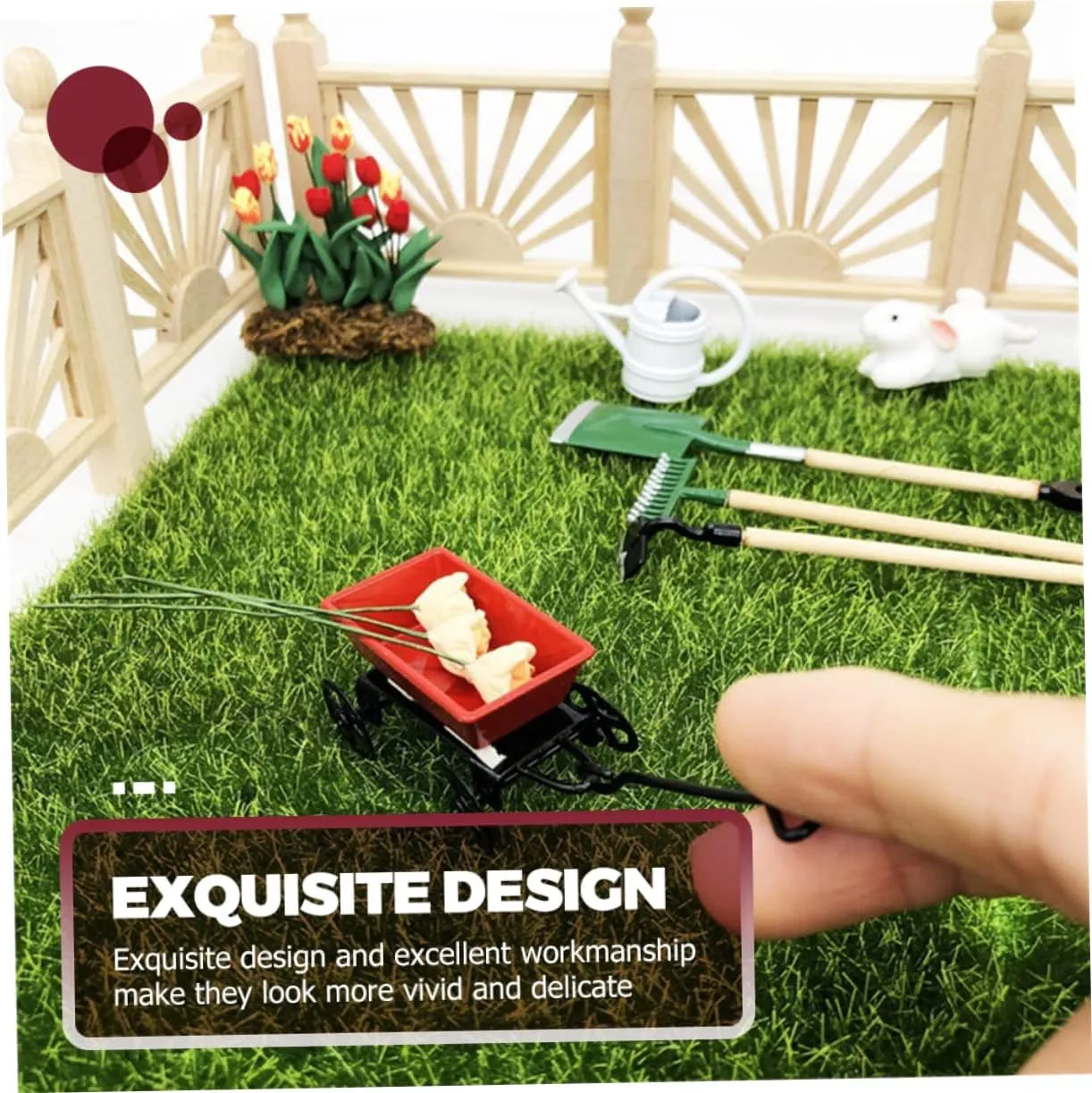 Kisangel 3 Sets Mini Gardening Tool Miniature House Garden Decor Accessories for Creative and Chic Dollhouse Gardening Tools for Fairy Garden Projects