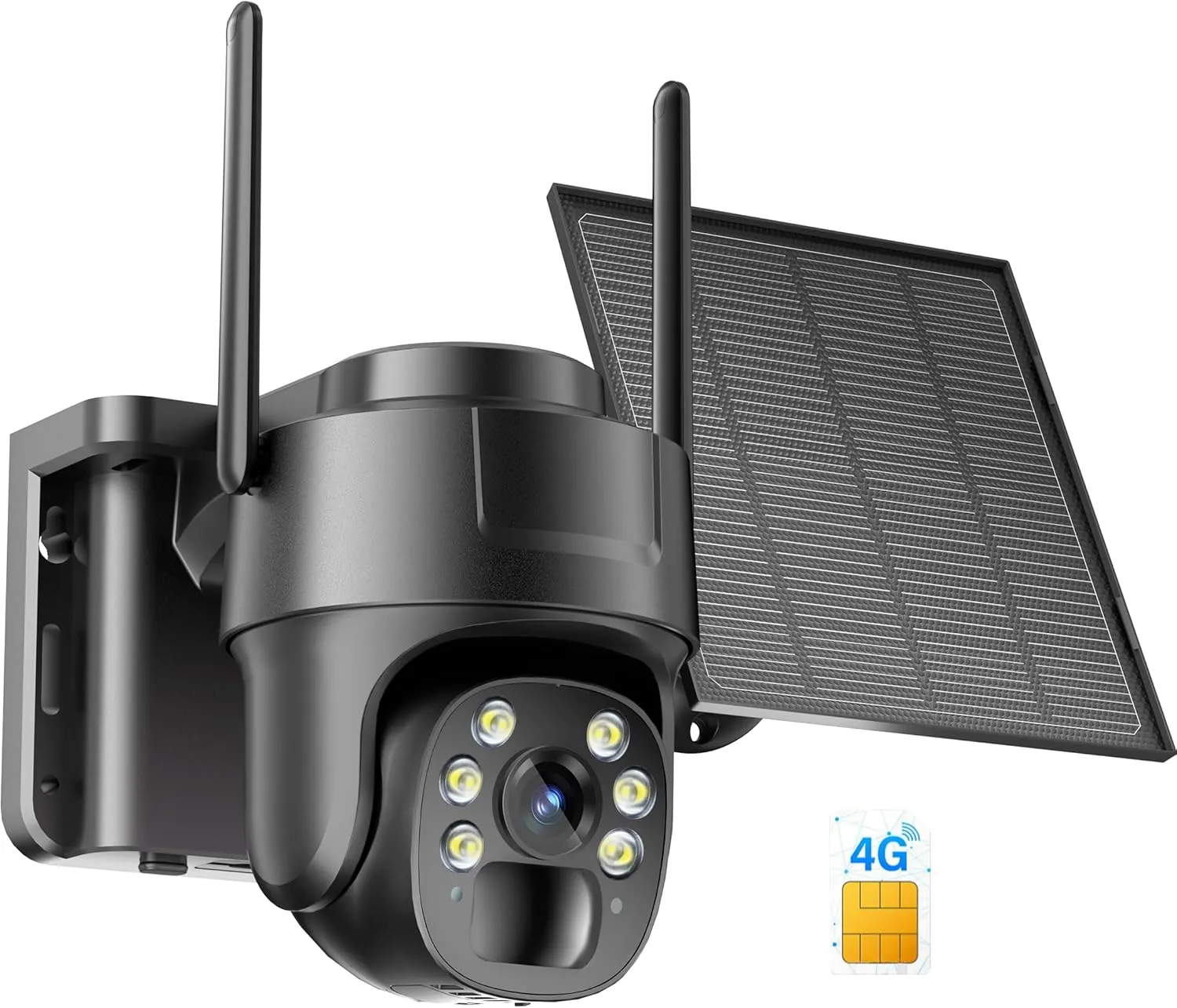 KKB 4G LTE Cellular Security Camera, No WiFi Security Camera Outdoor Built-in SIM Card Unlimited Data Plan, Solar Powered, 2K Wireless Cam Color Night Vision, PIR Motion Sensor, 355° View, 2 Way Talk