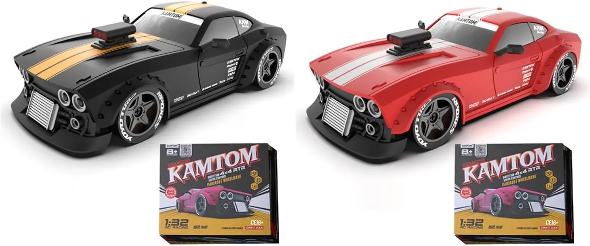 KM3299 1/32 RC Drift Car with LED Headlights, 2.4G Remote Control Sports Car Remote Control Drift Car for Adults, Drift RC Racing Car Electric 4WD Mini RC Car Drift, Gift -RTR