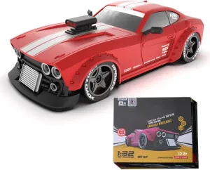 KM3299 RC Drift Car, 1:32 4WD High Speed RC Car with LED Headlights for Adults - Black