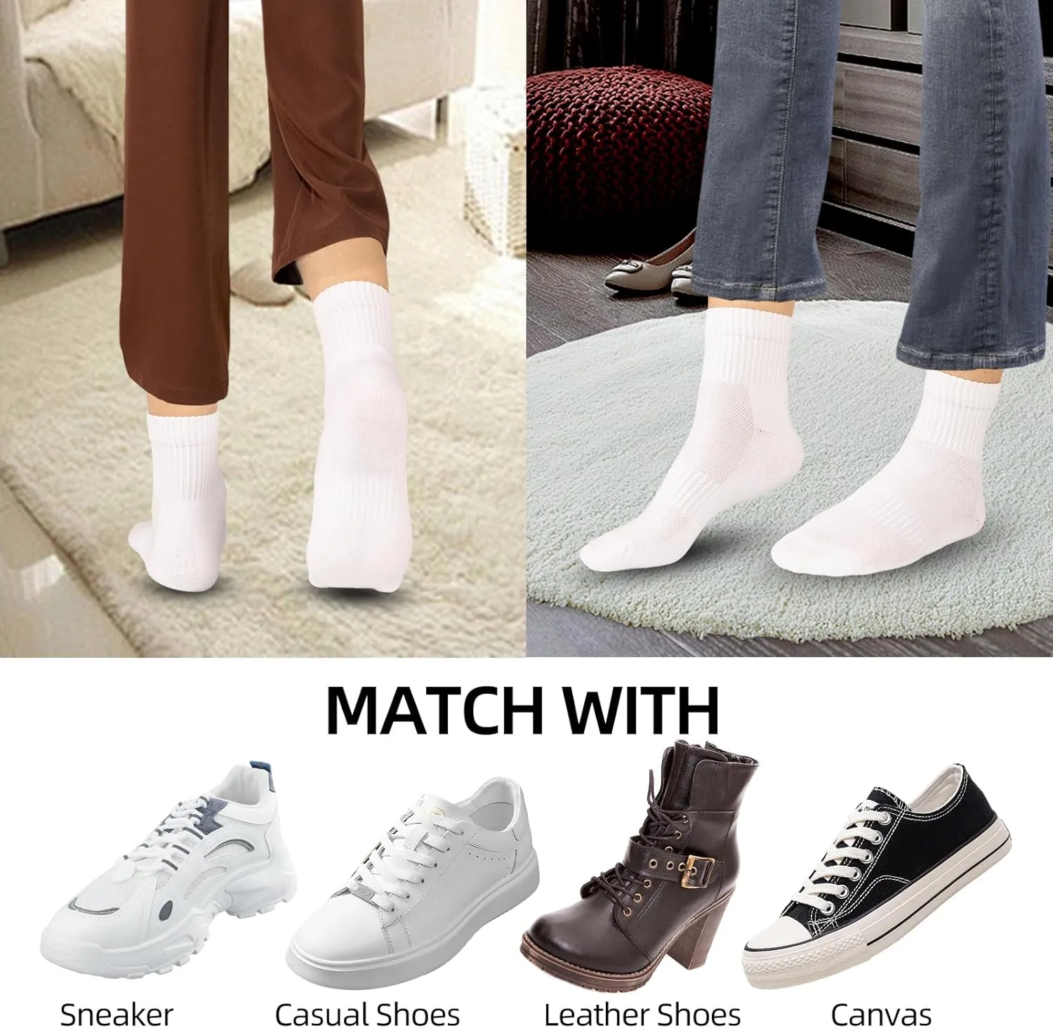 Kodal Copper Ankle Running Socks for Men Women Cushion Cotton Quarter Socks Odor Control for Smelly Sweaty Feet 5 Pairs